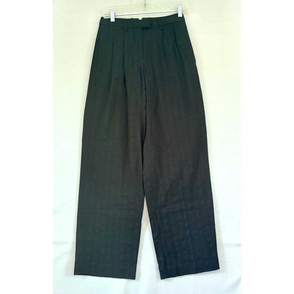 Rag & Bone Black Pleated Wide Leg High Waist Trousers Pants Size 00